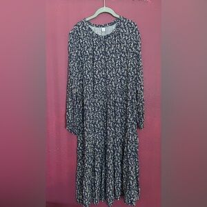 Blue Paisley Boho Dress With Pockets